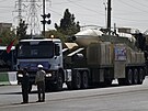 Íránská balistická raketa Chorramahr na pehlídce v Teheránu (22. záí 2018)
