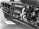 Avia B.534 verze II, pohled na instalaci kulomet. Na kadém boku trupu byly...