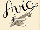 Reklamní tisk letecké továrny Avia s vyuitím stylizované kresby stíhaky Avia...
