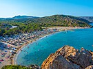 Známá písená plá Vai Beach na severovýchodním pobeí Kréty