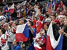 Radost eských fanouk pi hokejovém mistrovství svta v Rize