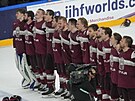Lotytí hokejisté euforicky zpívají svou hymnu poté, co postoupili do...