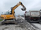 Stavebn prce na pokozen sti obchvatu Frdku-Mstku u zaaly. (25. kvtna...