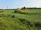 K nehod� na t�et�m kilometru d�lnice D2 let�l kv�li zran�n�m i vrtuln�k.