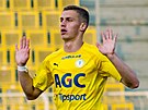 Teplický Daniel Fila odmítá slavit svj gól, nebo ve Zbrojovce Brno psobil.