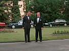 Britský princ Charles a eský prezident Václav Havel (Praha, 4. ervna 1994)