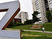 Obří písmeno Z v ruském Belgorodu nedaleko hranic s Ukrajinou (27. května 2023)