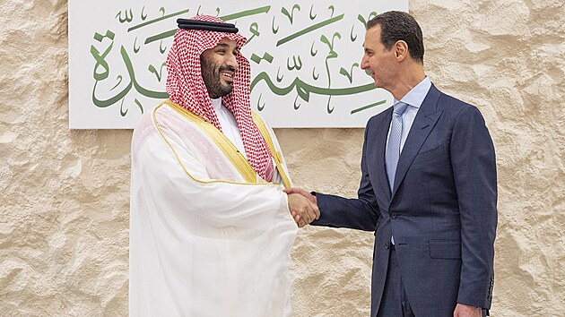 Saúdský korunní princ Mohammed bin Salmán  zdraví syrského prezidenta Baára...