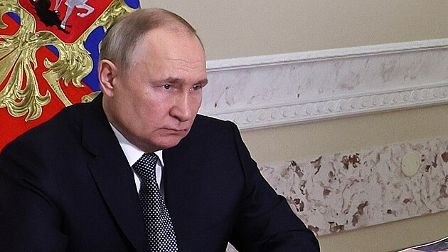 Ruský prezident Vladimir Putin v Petrohradu (2. kvtna 2023)