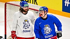 Michal Jordán a Jií ernoch (vpravo) na tréninku v Tampere.