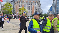 Prezident Agrární komory ČR Jan Doležal na protestu v Bruselu.