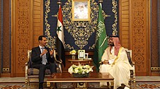 Saúdský korunní princ Mohammed bin Salmán  a syrský prezident Baár Asad bhem...
