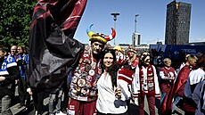 Lotytí fanouci ped semifinále hokejového ampionátu