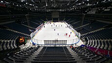 V Nokia Aren v Tampere se konal první trénink národního týmu ped tvrtfinále...