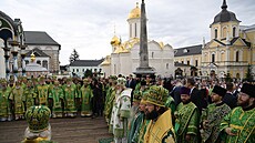 Moskevský patriarcha Kirill během náboženské slavnosti v Trojicko-sergijevské...