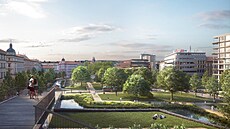 Vizualizace dlouhodobého výhledu na podobu praského Tnova. (24. kvtna 2023)