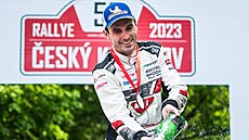 Jan Kopecký slaví triumf v 50. roníku Rallye eský Krumlov.