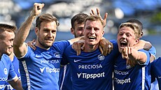 Fotbalisté Liberce se radují z jasného vít�zství nad Hradcem Králové