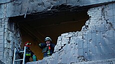 Následky ruského útoku dronů na Kyjev (28. května 2023)