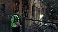 Následky sest�elení ruské rakety v Kyjevském regionu na Ukrajin� (29. kv�tna...