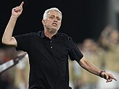 Josté Mourinho, trenér AS Řím, během finále Evropské ligy proti Seville.