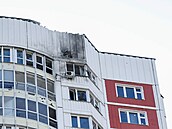 Drony zasáhly obytnou budovu v Moskvě. (30. května 2023)