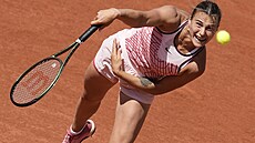 Aryna Sabalenková ve druhém kole na Roland Garros.