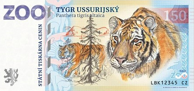 Z pamětních bankovek zoo zírá lev a tygr, další zvířata se objeví zase za rok