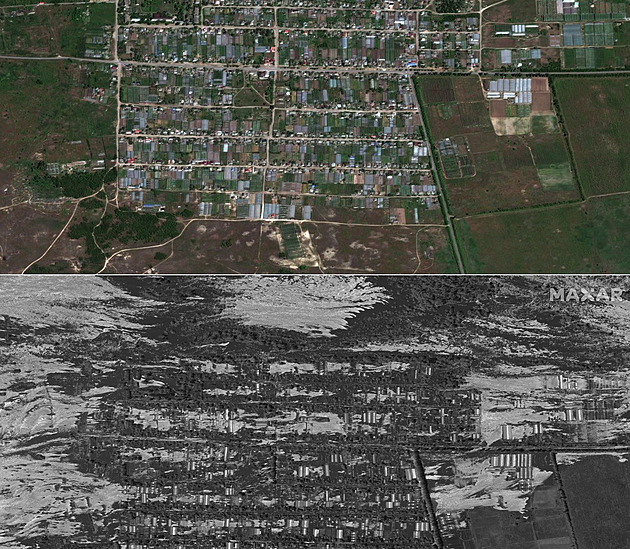 VIDEO: Rozpadlá hráz a zatopené domy bez života. Dron natočil zkázu Kachovky