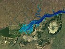 Vizualizace záplav ukazuje, jak se me rozlévat voda z Kachovské pehrady