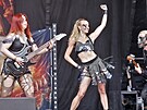 Na plzeském Metalfestu vystoupila kapela All for Metal. (2. ervna 2023)