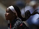 Americký tenistka Coco Gauffová ped zaátkem osmifinále Roland Garros.
