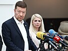 Tisková konference SPD, Tomio Okamura a Lucie afránková  k návrhu vlády...
