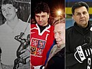 Zleva Vladimír Rika v sezon 1985/86, návrat z Nagana 1998 a na tréninku...