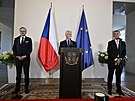 Premiér Petr Fiala, prezident Petr Pvel a Andrej Babi