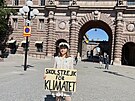 védská ekologická aktivistka Greta Thunbergová protestuje ped védským...