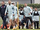 Vladim�r Coufal s Tom�em Sou�kem na tr�ninku West Hamu v Praze p�ed fin�le...