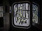 Graffiti ze zahájení kampan Spolen za isté vlaky (7. ervna 2023)