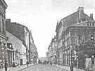 Pohled do Sokolsk ulice od ken s ulic 28. jna okolo roku 1910