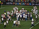 Fotbalisté a fanouci Sevilly slaví triumf v Evropské lize