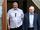 Ruský prezident Vladimir Putin na páteční schůzce s běloruským vůdcem...