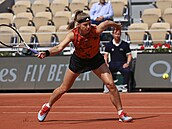 Česká tenistka Karolína Muchová v zápase s Anastasií Pavljučenkovovou z Ruska.