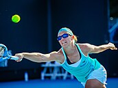 Kirsten Flipkensová v zápase proti Karolíně Muchové na Australian Open