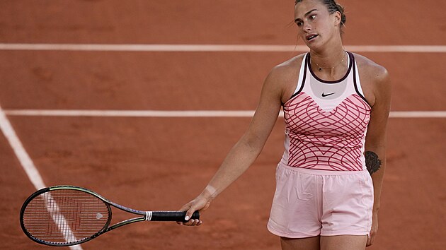 Blorusk tenistka Aryna Sabalenkov bhem osmifinle Roland Garros.