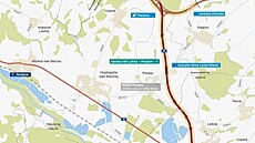 Nákres trasy Pala�ovské spojky.