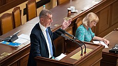 Předseda ANO Andrej Babiš na mimořádné schůzi Sněmovny