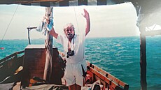 Na lodi v delt� �eky Orinoko ve Venezuele v roce 2007