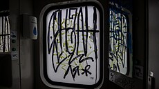 Graffiti ze zahájení kampan� Spole�n� za �isté vlaky (7. �ervna 2023)