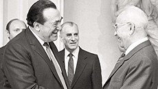 Robert Maxwell se setkal v roce 1989 s prezidentem SSD Husákem