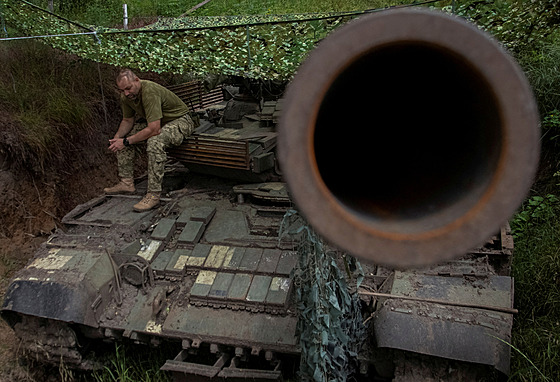 Ukrajinský tankista v Doncké oblasti (13. ervna 2023)